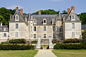 Castle, historic property of Laffon family which shelters a theatre company, an equestrian club and a B&B, Gizeux. Indre-et-Loire, France