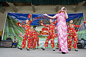 Patriotic show at Wutai Shan. Shanxi province, China