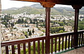 Albaicín and Sacromonte quarters from the Alhambra. Granada. Spain