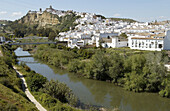 Guadalete River and Arcos de la Frontera. Cádiz province. Spain
