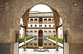 Patio de los Arrayanes (Court of the Myrtles), Alhambra. Granada. Spain