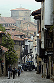 Santillana del Mar with the Collegiate church in background. Cantabria. Spain