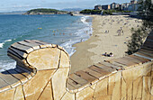 Playa del Sardinero. View from Jardines del Piquio. Bahia de Santander. Cantabria. Spain