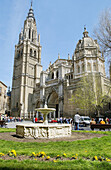 Gothic cathedral built 13-15th century at Plaza del Consistorio. Toledo. Spain