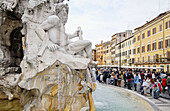 Fountain of the Rivers in Piazza Navona. Rome. Italy