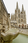 Main facade of the Cathedral. Santa María Square. Burgos. Castilla-León. Spain