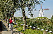 Schellemolen (windmill) in Damme, Brugge. Flanders, Belgium