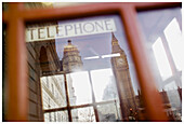 Telephone box, Big Ben, Houses of Parlament. London, England, UK