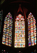 Stained glass window at Gothic cathedral of Saint-Gatien. Tours. France