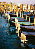Gondolas at pier. Venice. Italy
