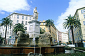 Monument to Napoleon dressed in Roman emperor. Ajaccio, Corsica Island. France