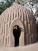 Traditional musgum tribe shell cabin built in adobe. Mouria. North Cameroon