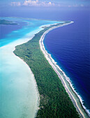 Aerial. Rangiroa atoll. Tuamotu Archipielago. French Polynesia