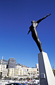 Statue at the harbour main quay. Monaco
