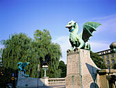 Winged dragons decoration bridge. Ljubljana. Slovenia