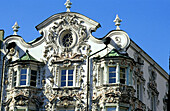 Helblinghaus, facade decorated with late Baroque plasterwork and front oriels by Anton Gigl (c. 1730). Old town, Innsbruck. Austria