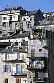 Facades of low income housing. Bastia, Corsica Island. France