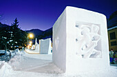 Snow ice sculptures international contest. Valloire. Savoie, Alps. France