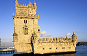 Belem Tower, built on Tagus river from 1515 to 1525. Lisbon. Portugal