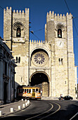 Se Cathedral and tramway. Lisbon. Portugal