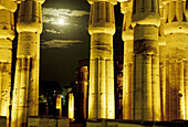 Luxor Temple at night with full moon. Luxor. High Egypt. Egypt