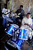 Local small Sega orchestra. Rodrigues Island. Mauritius