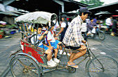 Rickshaw. Mahachai Market. Near Bangkok. Thailand