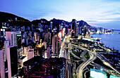 Causeway Bay at dusk. Hong Kong, China