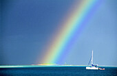 Rainbow at Tuamotu Islands. French Polynesia