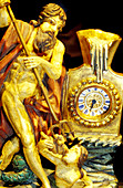 Baroque clock. Musee de la Montre (Watch Museum). Villers-le-Lac. Doubs. Franche-Comte. France
