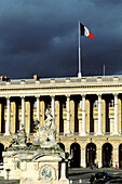 Navy Ministry with French flag in Place de la Concorde. Paris. France