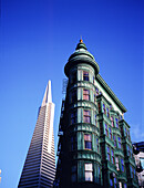 Columbus Tower and Transamerica Building. San Francisco. California. USA