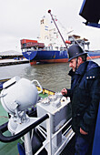 Aboard a tug. Rotterdam. Holland