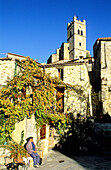 Eus, village built on hill with XVIIIth century Baroque church. Pyrenees-Orientales. Languedoc Roussillon. France