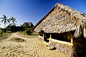 Cottage on the beach. Kipungani Lodge near the village of Kipungani. Indian Ocean Coast. Kenya