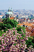 Overview on the city from top of funicular. Prague. Czech Republic