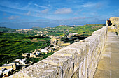 Landscape as seen from Victoria citadel. Gozo island. Malta.
