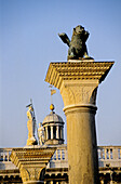 Venetian lion on top of the column. Saint Mark. Venice. Italy.