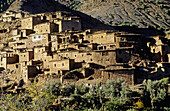 Typical Atlas mountains berber village. South, Ouarzazate region. Morocco.