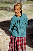 Young Berber girl in the Atlas mountains. Ouarzazate region, Morocco