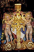 Vasa Ship museum. Detail of the ship s coat of arms. Stockholm. Sweden.