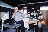 Skansen historic village. Glass blower. Stockholm. Sweden