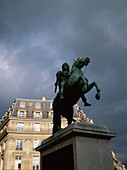 King Louis XIV equestrian statue on Place des Victoires. Paris, France