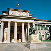 Statue of the painter Diego Velazquez outside the Prado Museum. Madrid