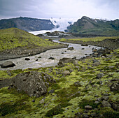 Vatnajökull glacier. Kvia River. Skaftafell National Park. Iceland