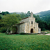 San Salvador de Valdediós, pre-romanesque church. Valdediós, Asturias, Spain