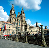 Plaza del Obradoiro and Cathedral, Santiago de Compostela, La Coruña province, Galicia, Spain