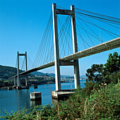 Rande bridge over Ria of Vigo (estuary), Pontevedra province, Galicia, Spain