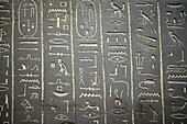The Shabako Stone, Egyptian sculpture, The British Museum, London. England. UK.