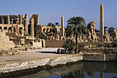 Holy Lake at temple Area. Karnak. Egypt
